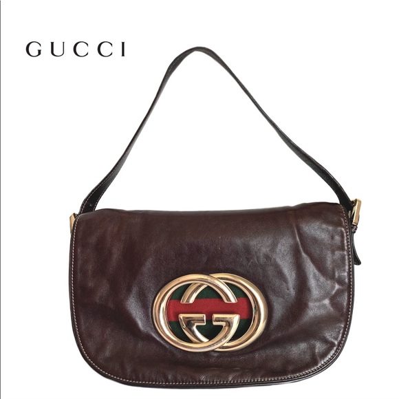 Gucci Handbags - 🔴SOLD🔴GUCCI Brown Leather "Britt" Shoulder Bag